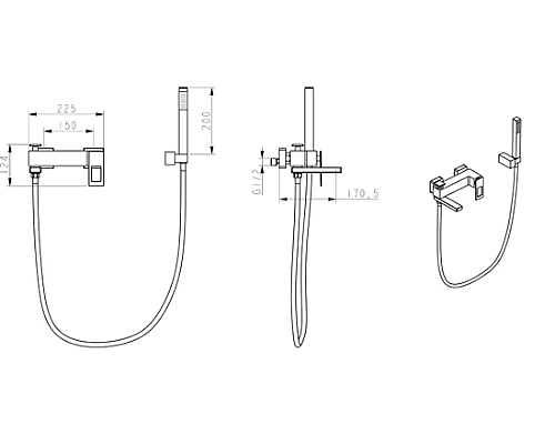 Смеситель для ванны Boheme Q 143-CRBlue Хром Синий