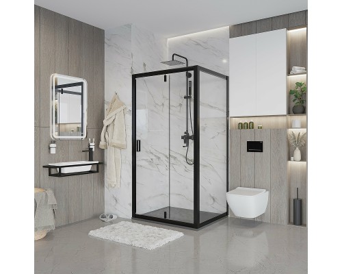 Душевой уголок Niagara Nova 100х90 NG-83-10AB-A90B профиль Черный стекло прозрачное