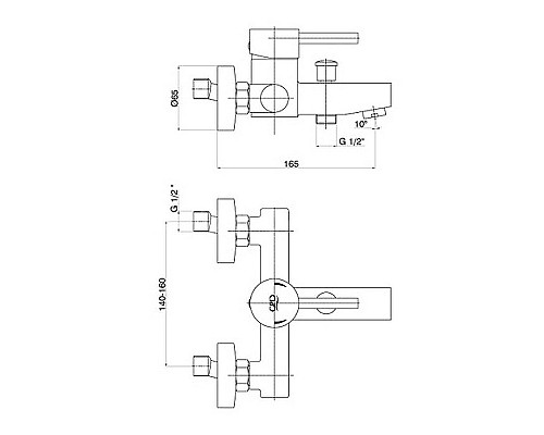 Смеситель для ванны GPD Espina MBB70 Хром