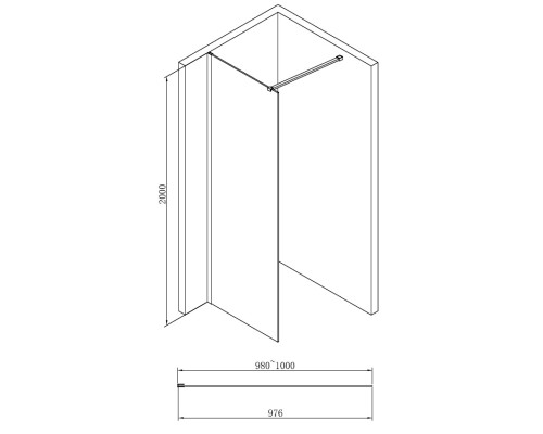 Душевая перегородка ABBER Immer Offen AG61100B