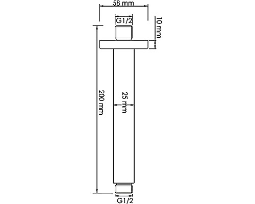 Кронштейн для верхнего душа WasserKRAFT Abens A152 Черный матовый