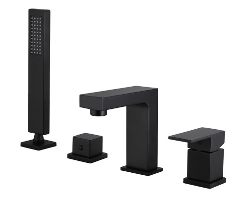 Смеситель ABBER Daheim AF8213B на борт ванны, черный матовый