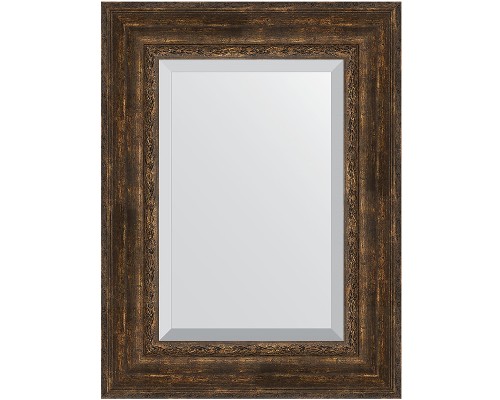 Зеркало Evoform Exclusive 82х62 BY 3404 с фацетом в багетной раме - Состаренное дерево с орнаментом 120 мм