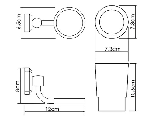 Стакан для зубных щеток WasserKRAFT K-28128 Хром Белый