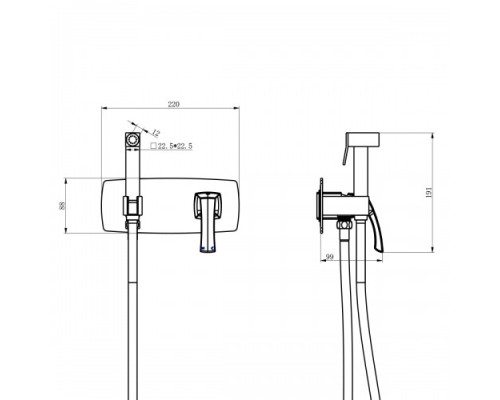 Гигиенический душ со смесителем Lemark Nubira LM6219ORB Черная бронза