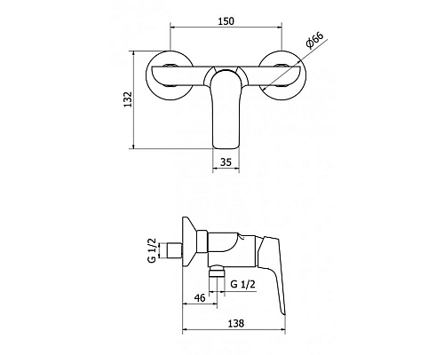 Смеситель для душа Cezares BITONE-DM-01