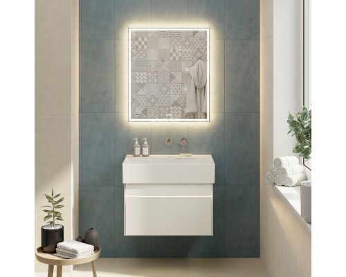 Тумба под раковину Kerama Marazzi LOGICA подвесная 2 ящика 70 см, белоснежный