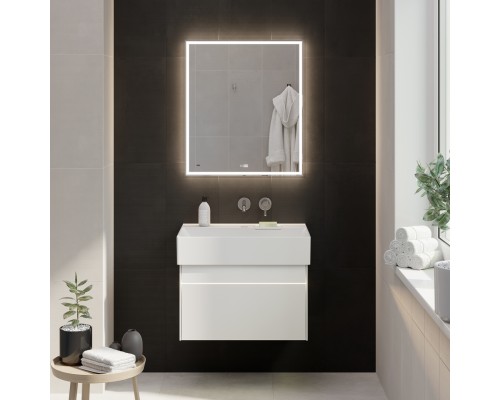 Тумба под раковину Kerama Marazzi LOGICA подвесная 2 ящика 70 см, белоснежный