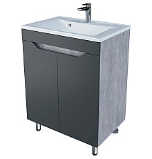 Тумба под раковину Stella Polar Абигель 65 SP-00001079 Серая Цемент