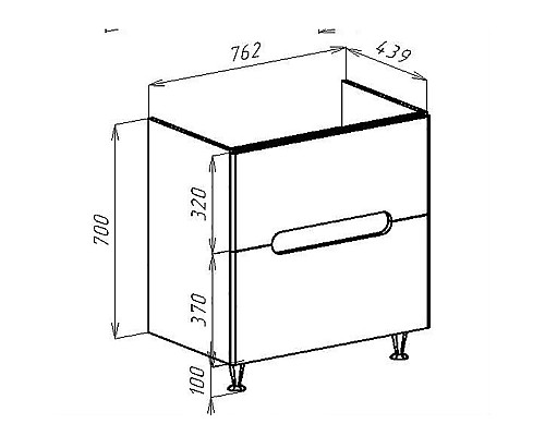 Тумба под раковину Bellezza Андрэа 80 4639013000019 Белая