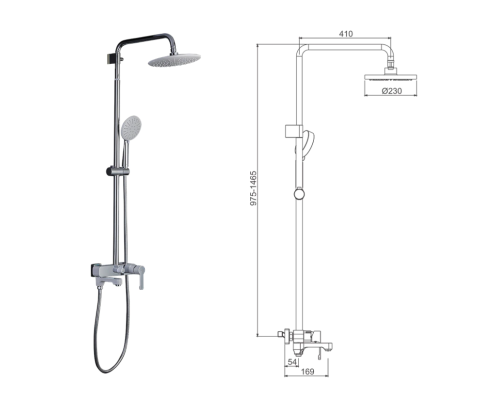 Душевая система Gappo G02-8 G2402-8 Белая Хром