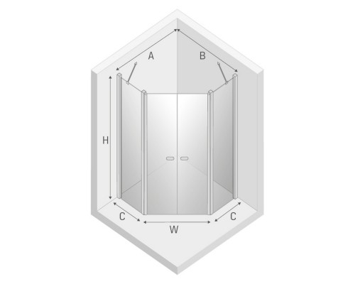 Душевое ограждение NEW TRENDY NEW SOLEO 80x80x195 (хром)