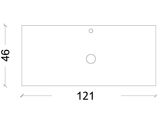 Столешница прямая белая 120 Armadi Art Vallessi