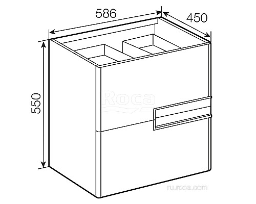 Тумба под раковину Roca Victoria Nord Ice Edition 60 ZRU9302730 2 ящика