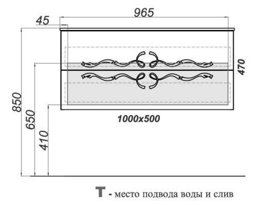 Тумба под раковину Clarberg Due amanti 100 DUE0110W подвесная Белая без ручек