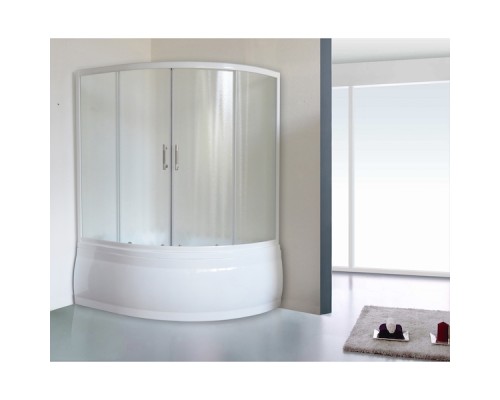 Шторка на ванну Royal Bath Alpine 160 профиль Белый стекло шиншилла