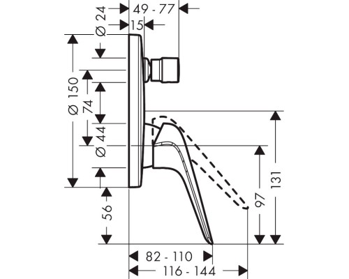 Смеситель для душа Hansgrohe Novus 71046000 Хром