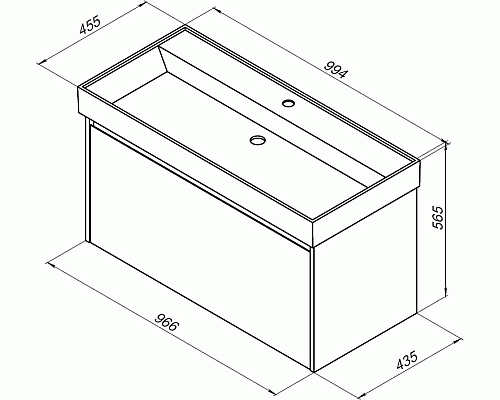Тумба под раковину Aquanet Nova Lite 100 242579 подвесная Дуб рошелье