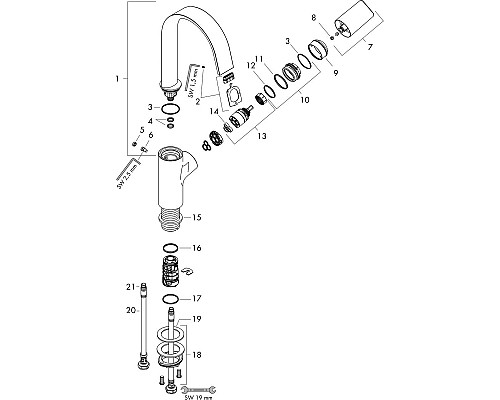 Смеситель для раковины Hansgrohe Vivenis 75032700 Белый матовый