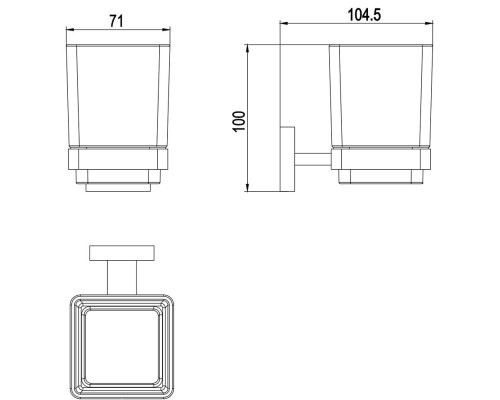 Стакан для зубных щеток Timo Selene 17033/17 золото матовое