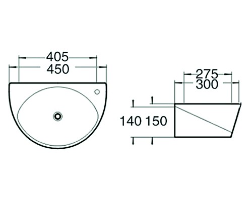 Раковина керамическая накладная и подвесная SantiLine SL-2016