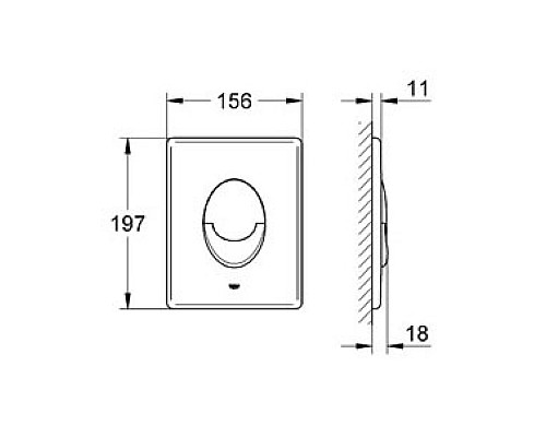 Накладная панель Grohe вертикальный монтаж 38505SH0