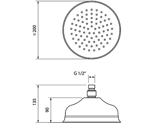Верхний душ Migliore Roma 19996 Медь