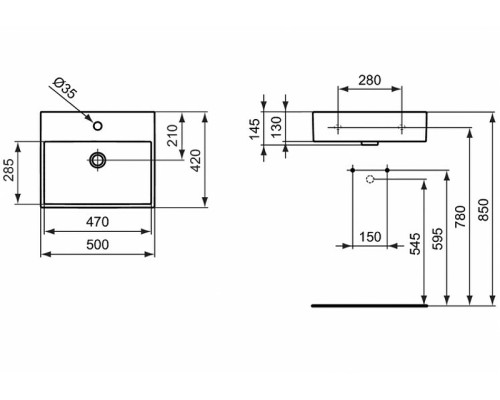Раковина Ideal Standard Strada 50 K077701 Euro White
