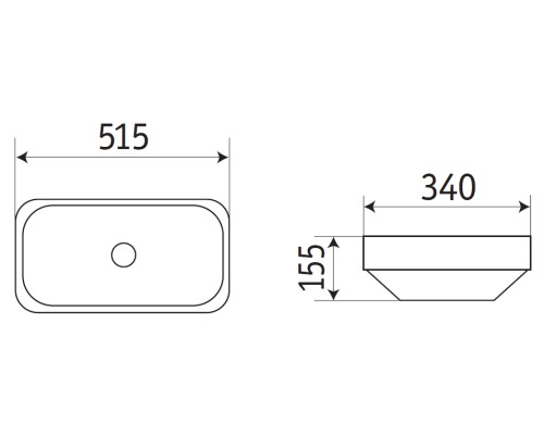 Раковина CeramaLux 50 E408D Белая глянцевая