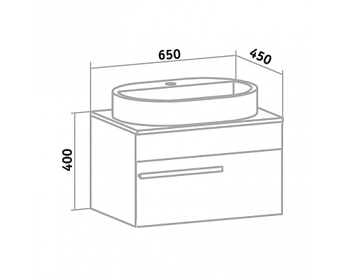 Тумба под раковину Runo ВУДЛАЙН 65 00-00001009 подвесная