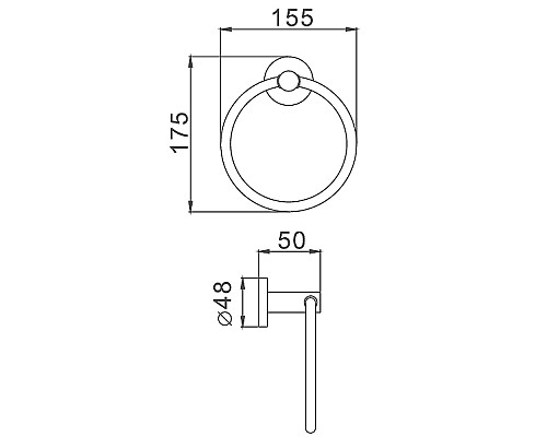 Кольцо для полотенец Haiba HB8704 Черное