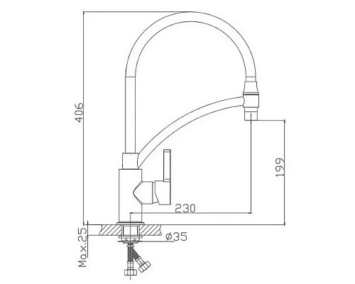 Смеситель для кухни Haiba HB73643-3 Хром Серый