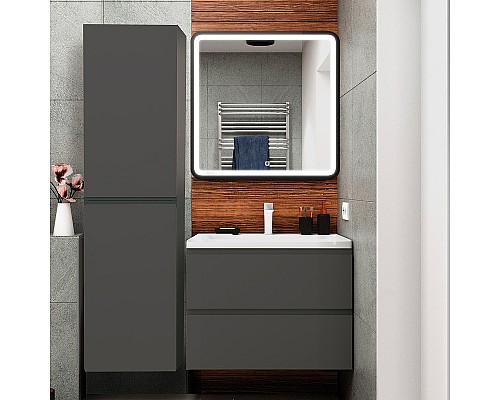 Шкаф пенал Art&Max AM-Bianchi-1500-2A-SO-GM подвесной Серый матовый