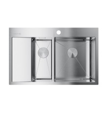 Кухонная мойка Omoikiri Akisame 78-2-IN-R 4973063 нержавеющая сталь 