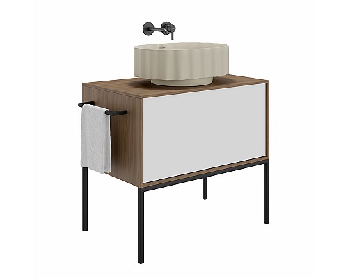 Ножка Kerama Marazzi ATOLLO 80 высокая металлическая, черная матовая Ножка Kerama Marazzi ATOLLO 80 высокая металлическая, черная матовая