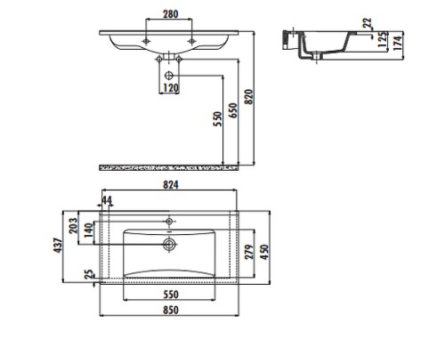 Раковина Creavit Su 85 SU085-00CB00E-0000 Белая