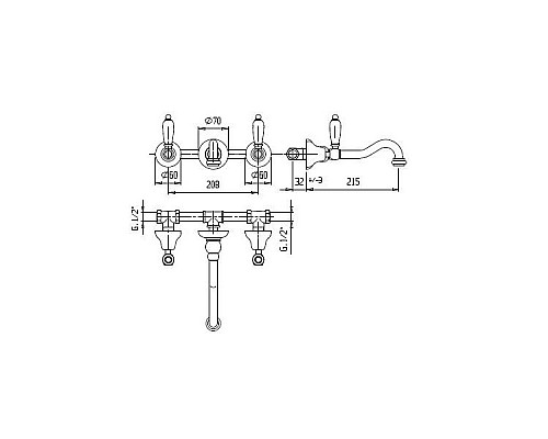 Встраиваемый смеситель Cezares LORD-BLS1-01