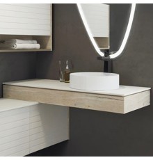 Консоль с раковиной Comforty Клеон 120 R 00-00001892 подвесная Белая Дуб дымчатый