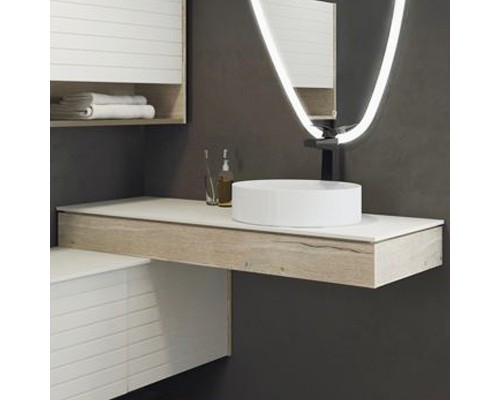 Консоль с раковиной Comforty Клеон 120 R 00-00001892 подвесная Белая Дуб дымчатый