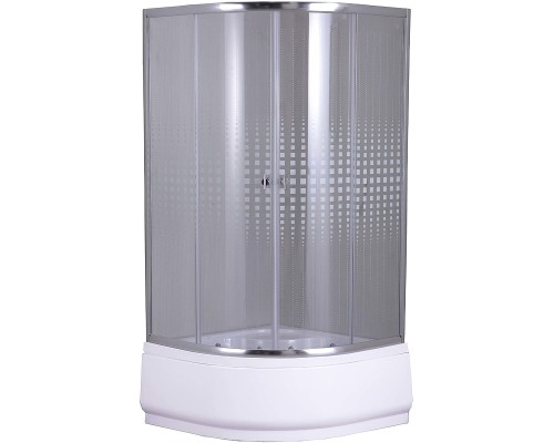 Душевой уголок Parly 90x90 Z9011 профиль Хром стекло прозрачное с рисунком