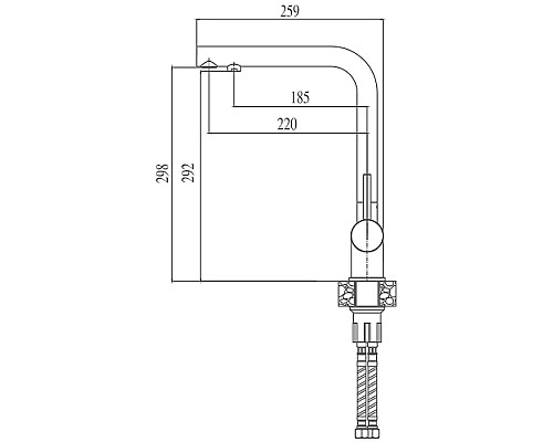 Смеситель для кухни Haiba HB70301 Нержавеющая сталь