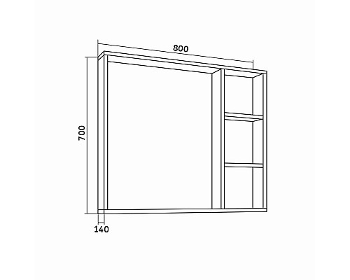 Зеркало со шкафом Grossman Флай 80 208001 Дуб сонома