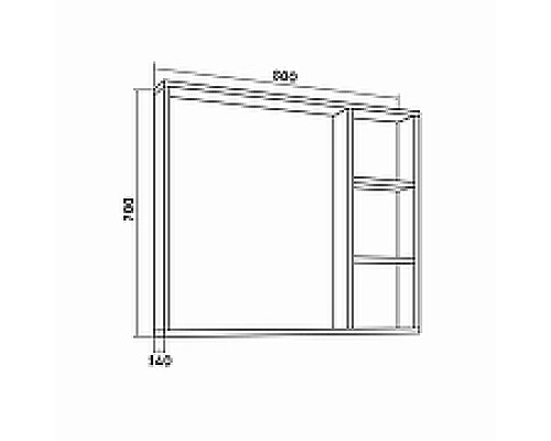 Зеркало со шкафом Grossman Флай 80 208001 Дуб сонома