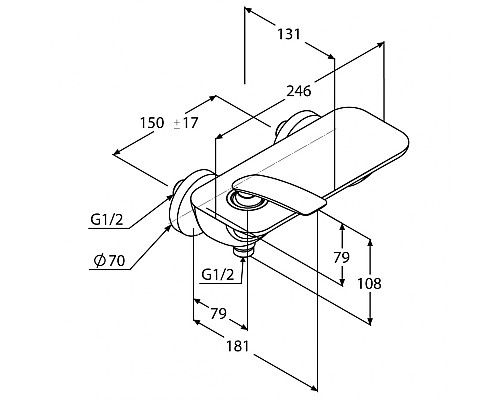 Однорычажный смеситель для душа Kludi Balance 527100575