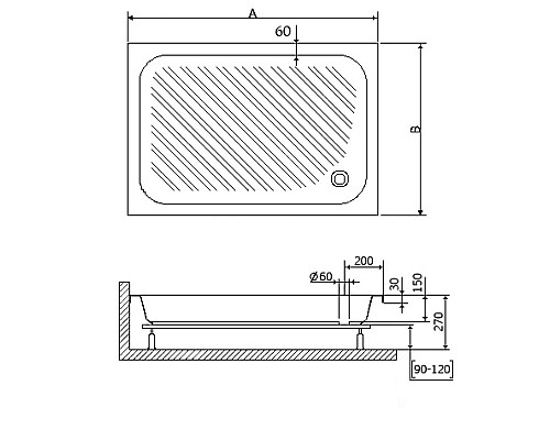 Акриловый поддон для душа RGW Acrylic B/CL-S 90x70 16180279-51 Белый