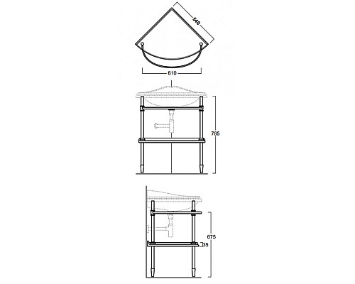 Консоль под раковину Simas Arcade 1011cr Хром