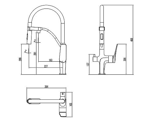 Смеситель для кухни Lemark Comfort LM3074C-Blue Хром Синий
