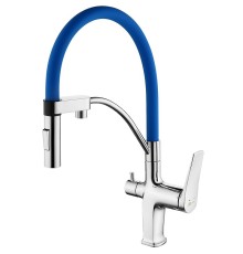 Смеситель для кухни Lemark Comfort Хром Синий