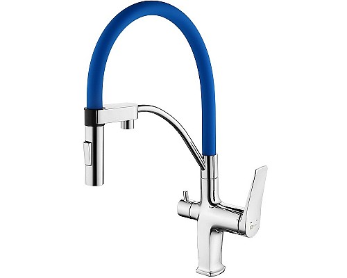 Смеситель для кухни Lemark Comfort LM3074C-Blue Хром Синий