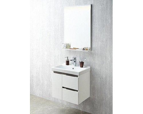 Тумба под раковину Aquaton Рене 56 1A258501NRC80 подвесная Белая Грецкий орех